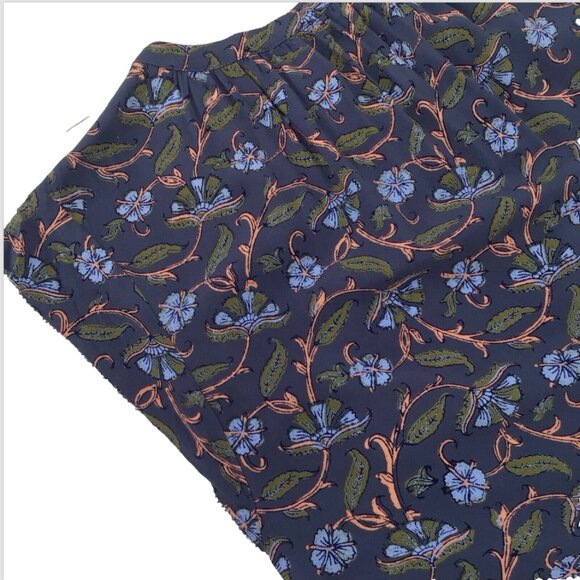 Loft Floral Button Pockets Dress Women Size Small Cap Sleeve Raw Hem Size Small - Picture 10 of 12